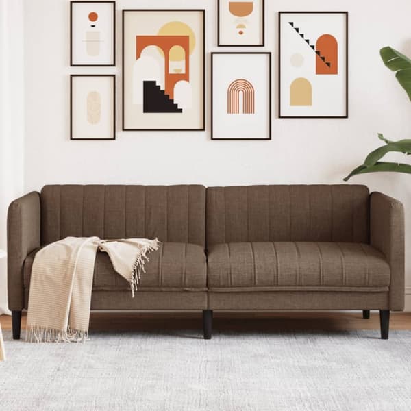 Soffa 3-sits brun konstmocka