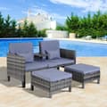 Pikkukuva 3 / 10: Rootz Double Sofa - Garden Sofa - Garden Furniture - Garden Set - Seater Sofa - 2 x Stool Cushions