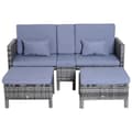 Pikkukuva 4 / 10: Rootz Double Sofa - Garden Sofa - Garden Furniture - Garden Set - Seater Sofa - 2 x Stool Cushions