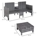 Pikkukuva 10 / 10: Rootz Double Sofa - Garden Sofa - Garden Furniture - Garden Set - Seater Sofa - 2 x Stool Cushions