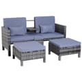 Pikkukuva 1 / 10: Rootz Double Sofa - Garden Sofa - Garden Furniture - Garden Set - Seater Sofa - 2 x Stool Cushions