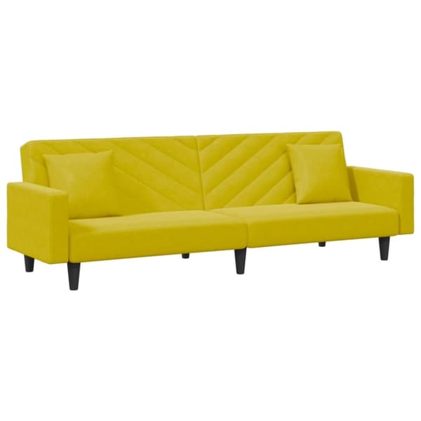 vidaXL sofasæt 2 dele med puder velour gul