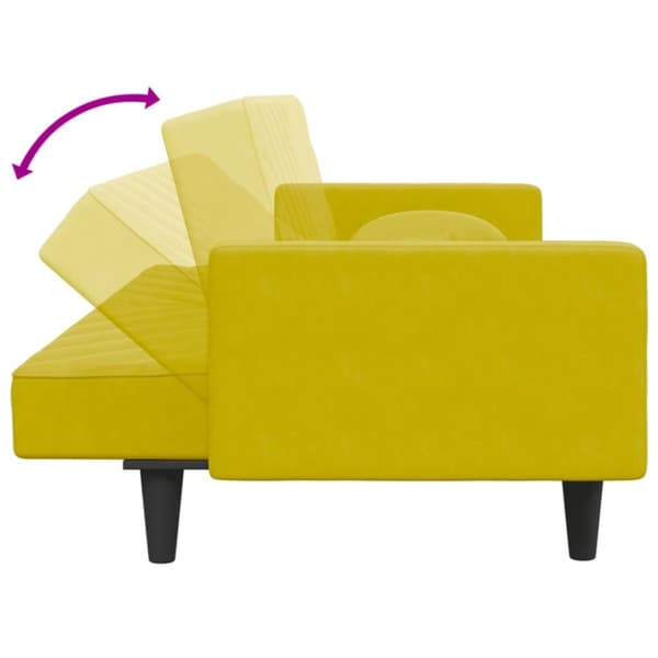 vidaXL sofasæt 2 dele med puder velour gul