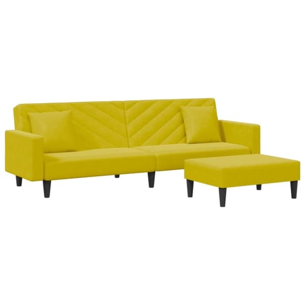 vidaXL sofasæt 2 dele med puder velour gul