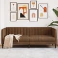 Miniatyrbillede 1 af 9: vidaXL 3-personers sofa stof brun