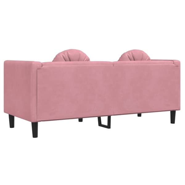 vidaXL Soffa med kuddar 2-sits rosa sammet
