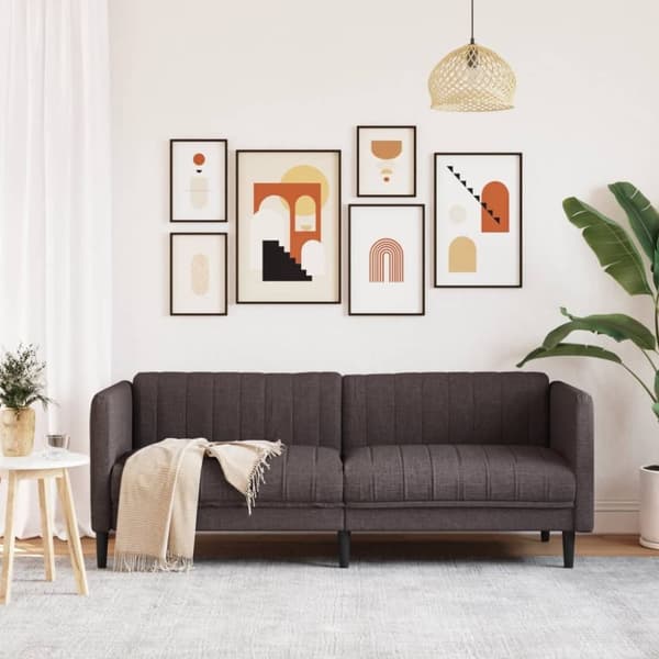 vidaXL 3-personers sofa stof mørkebrun