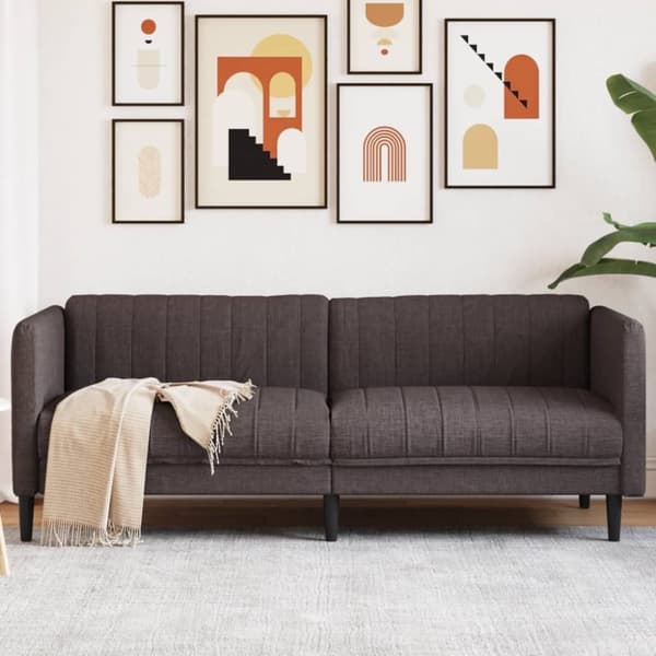 vidaXL 3-personers sofa stof mørkebrun