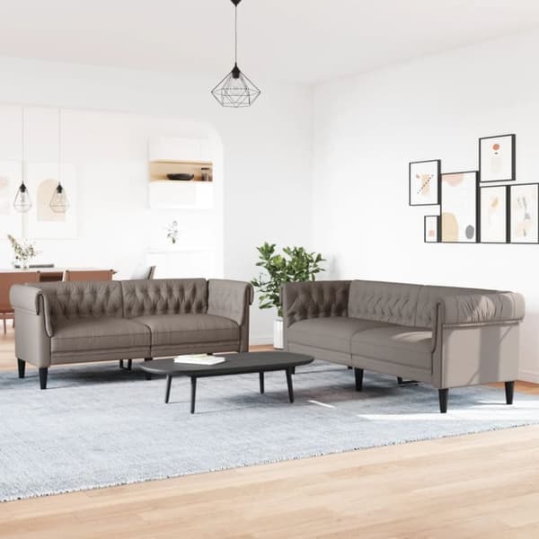 vidaXL sofasæt 2 dele stof gråbrun