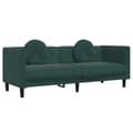 Miniatyrbillede 3 af 11: vidaXL 3-personers sofa med hynder velour mørkegrøn
