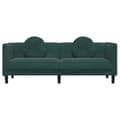 Miniatyrbillede 5 af 11: vidaXL 3-personers sofa med hynder velour mørkegrøn