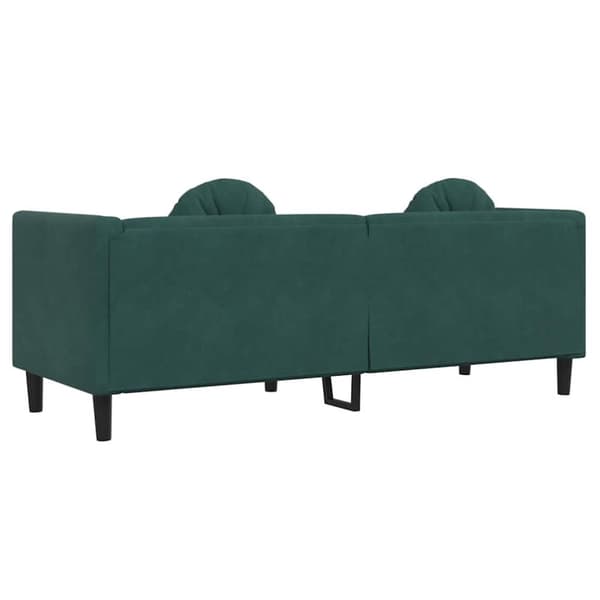 vidaXL 3-personers sofa med hynder velour mørkegrøn
