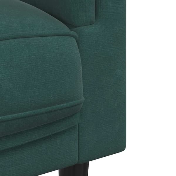 vidaXL 3-personers sofa med hynder velour mørkegrøn