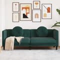 Miniatyrbillede 2 af 11: vidaXL 3-personers sofa med hynder velour mørkegrøn