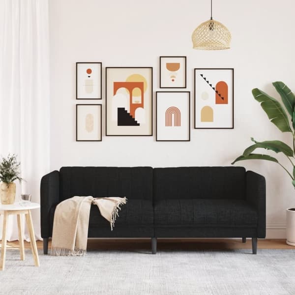 vidaXL 3-personers sofa stof sort