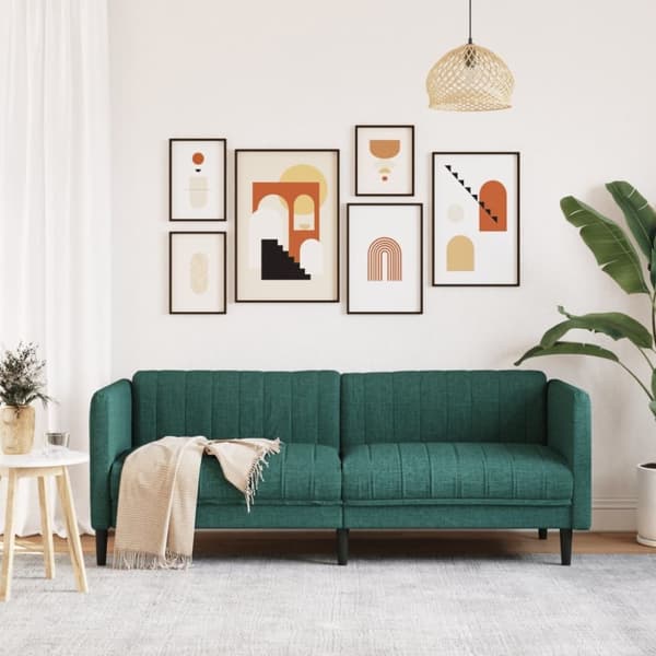 vidaXL 3-personers sofa stof mørkegrøn