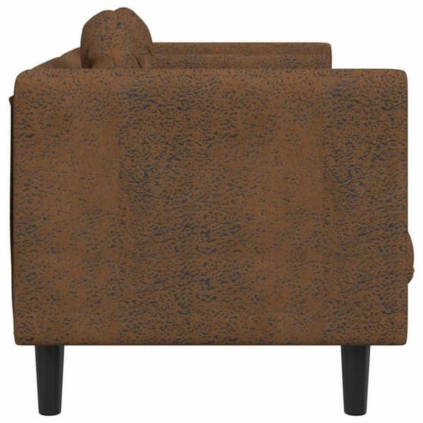 vidaXL 2-personers sofa med hynder velour brun