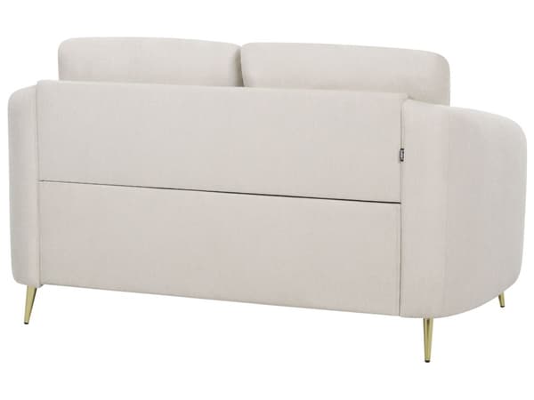 Sofa Lysegrå Stoff Møbeltrekk Gull Ben 2-seters Loveseat Retro