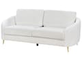 Miniatyrbilde 6 av 11: Sofa Hvit Boucle Møbeltrekk Gull Ben 3-seters Retro Stue