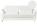 Miniatyrbilde 1 av 11: Sofa Hvit Boucle Møbeltrekk Gull Ben 3-seters Retro Stue