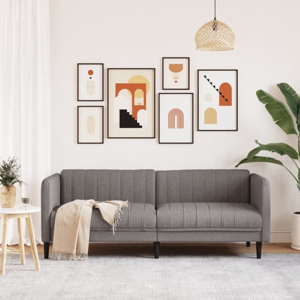 vidaXL 3-personers sofa stof gråbrun