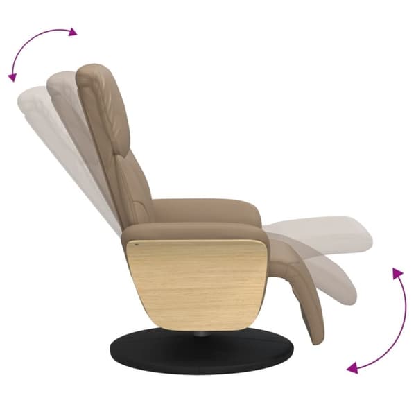 vidaXL Reclinerfåtölj med fotstöd cappuccino konstläder
