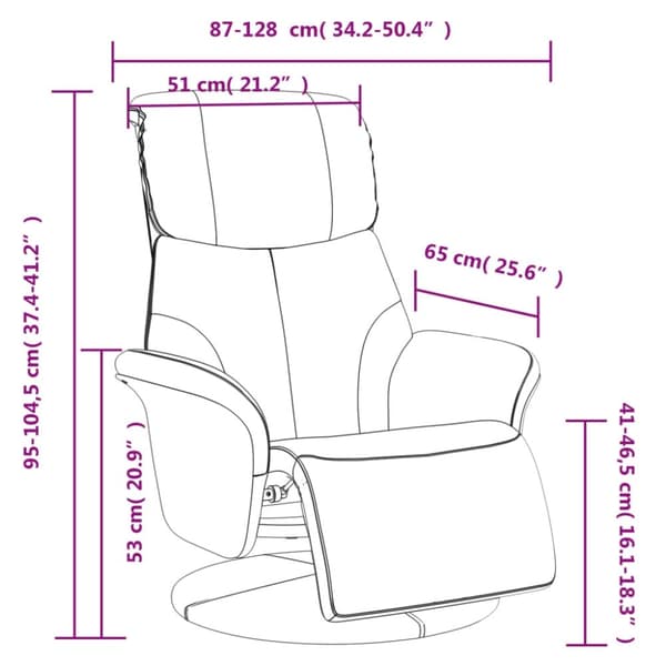vidaXL Reclinerfåtölj med fotstöd cappuccino konstläder