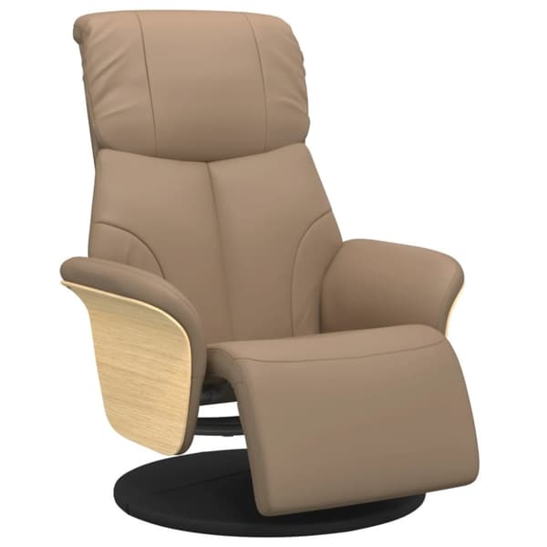 vidaXL Reclinerfåtölj med fotstöd cappuccino konstläder