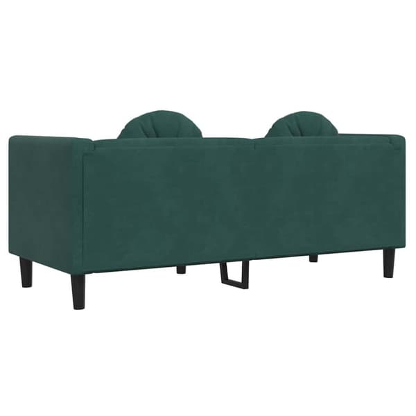 vidaXL Soffa med kuddar 2-sits mörkgrön sammet