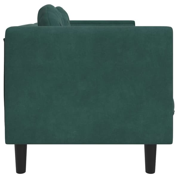 vidaXL 2-personers sofa med hynder velour mørkegrøn