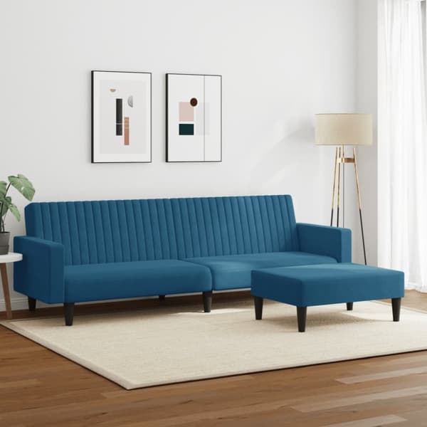 vidaXL sofasæt 2 dele velour blå