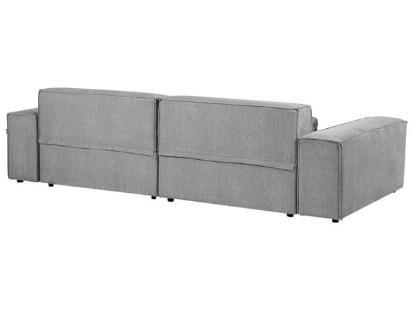 2-seters Modulær Sofa Grå Seksjonssofa Stoff med Svarte Ben Moderne Stue