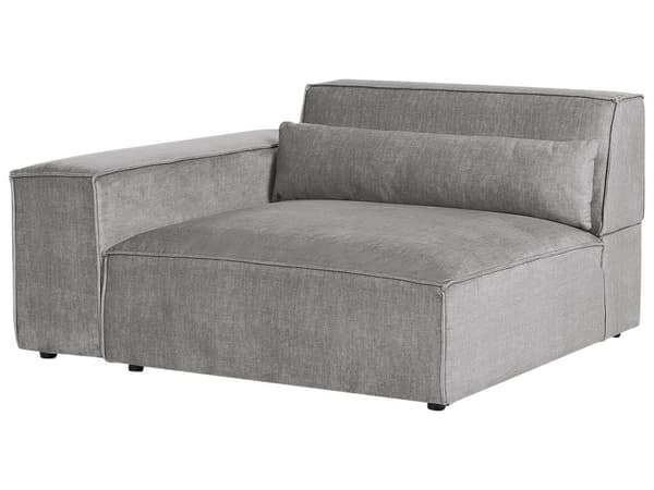2-seters Modulær Sofa Grå Seksjonssofa Stoff med Svarte Ben Moderne Stue