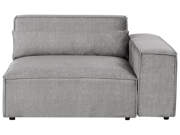 2-seters Modulær Sofa Grå Seksjonssofa Stoff med Svarte Ben Moderne Stue
