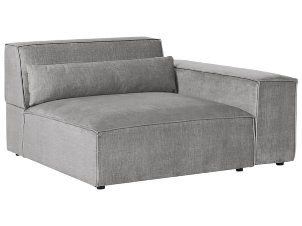 2-seters Modulær Sofa Grå Seksjonssofa Stoff med Svarte Ben Moderne Stue