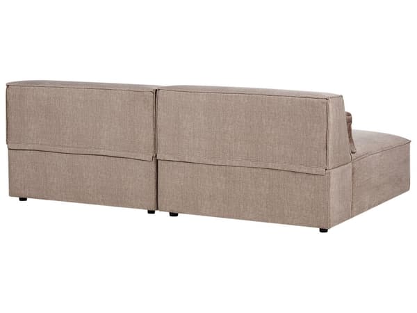 2-seters Armløs Modulær Sofa Brun Seksjonssofa Stoff med Svarte Ben Moderne Stue