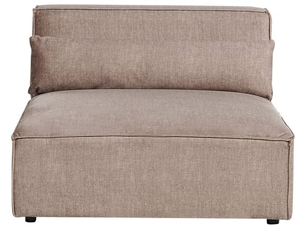 2-seters Armløs Modulær Sofa Brun Seksjonssofa Stoff med Svarte Ben Moderne Stue