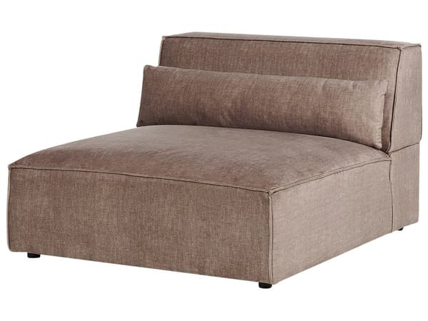 2-seters Armløs Modulær Sofa Brun Seksjonssofa Stoff med Svarte Ben Moderne Stue