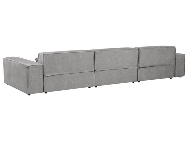 Moduulikulmasohva ja rahi harmaa polyesteri kangas verhoilu vasenk. 3 hengelle modulaarinen moderni tyyli