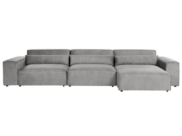 Moduulikulmasohva ja rahi harmaa polyesteri kangas verhoilu vasenk. 3 hengelle modulaarinen moderni tyyli