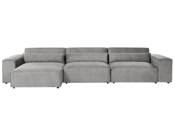 Moduulikulmasohva harmaa polyesteri kangas verhoilu oikea 3 hengelle modulaarinen moderni tyyli