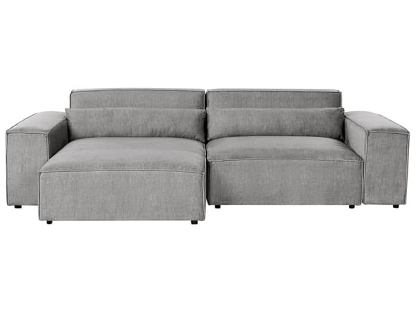 Moduulikulmasohva harmaa polyesteri kangas verhoilu oikea 2 hengelle modulaarinen moderni tyyli