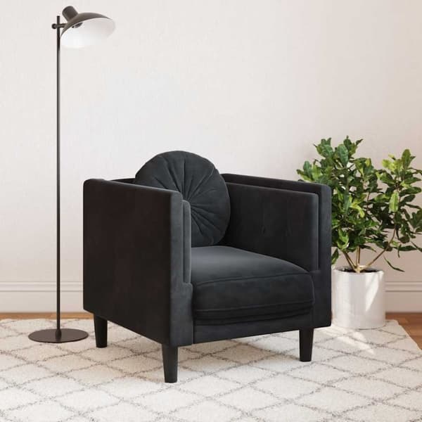 vidaXL sofastol med hynde velour sort