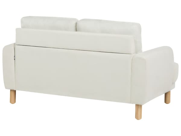 2-seters Sofa Off-White Polyester Stoff Treben Loveseat Sofa Retro Minimalistisk Stuemøbler