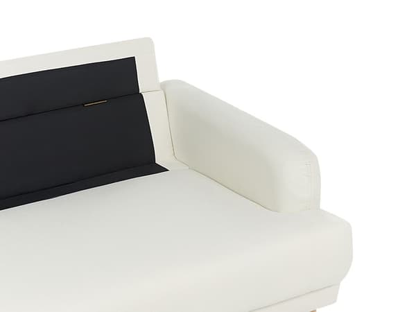 3-seters Sofa Off-White Polyester Stoff Treben Loveseat Sofa Retro Minimalistisk Stuemøbler