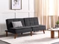 Miniatyrbilde 2 av 11: Sovesofa Svart 3-seter Quiltet møbeltrekk Click Clack Delt rygg Metallben
