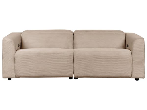 Elektrisk elektrisk hvilestol Sofa Sandbeige Kordfløyel 2 seter Justerbar Fotstøtte og Nakkestøtte med USB-port