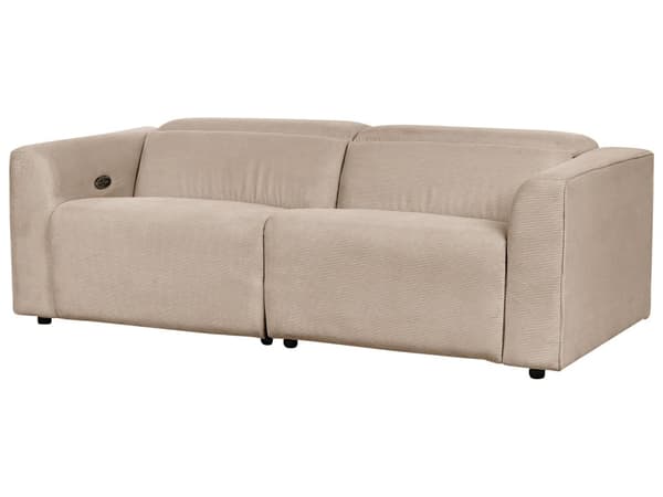 Elektrisk elektrisk hvilestol Sofa Sandbeige Kordfløyel 2 seter Justerbar Fotstøtte og Nakkestøtte med USB-port