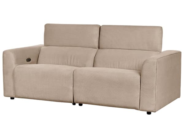 Elektrisk elektrisk hvilestol Sofa Sandbeige Kordfløyel 2 seter Justerbar Fotstøtte og Nakkestøtte med USB-port