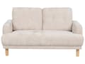 Pikkukuva 5 / 11: Sohva beige bukleekangas verhoiltu puujalat kahdelle nappikoristeltu olohuoneen retro minimalistinen tyyli